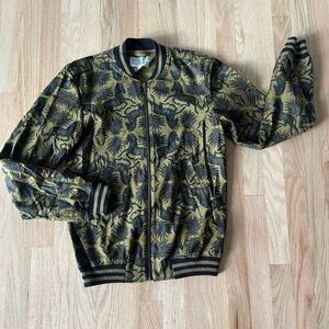 Mens zebra bomber jacket‎ animal print green black streetwear small cotton knit